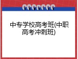 中专学校高考班(中职高考冲刺班)
