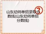 山东幼师单招录取分数线(山东幼师单招分数线)