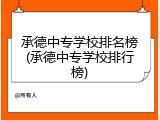 承德中专学校排名榜(承德中专学校排行榜)