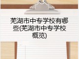 芜湖市中专学校有哪些(芜湖市中专学校概览)