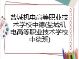 盐城机电高等职业技术学校中德(盐城机电高等职业技术学校中德班)