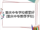 重庆中专学校哪里好(重庆中专推荐学校)