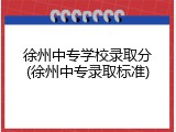 徐州中专学校录取分(徐州中专录取标准)