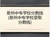 泉州中专学校分数线(泉州中专学校录取分数线)