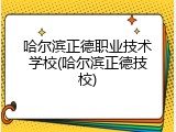 哈尔滨正德职业技术学校(哈尔滨正德技校)