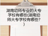 湖南幼师专业的大专学校有哪些(湖南幼师大专学校有哪些？)
