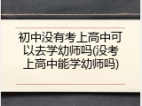初中没有考上高中可以去学幼师吗(没考上高中能学幼师吗)