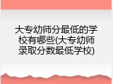 大专幼师分最低的学校有哪些(大专幼师录取分数最低学校)