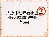 太原市幼师有哪些专业(太原幼师专业一览表)