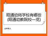 昭通幼师学校有哪些(昭通幼教院校一览)