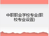 中职职业学校专业(职校专业设置)