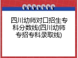 四川幼师对口招生专科分数线(四川幼师专招专科录取线)