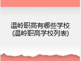 温岭职高有哪些学校(温岭职高学校列表)