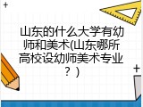山东的什么大学有幼师和美术(山东哪所高校设幼师美术专业？)