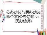 公办幼师与民办幼师哪个累(公办幼师 vs 民办幼师)
