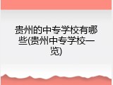 贵州的中专学校有哪些(贵州中专学校一览)