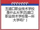 五道口职业技术学校是什么大学(五道口职业技术学校是一所大学吗？)