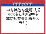 中专其他专业可以报考大专幼师吗(中专非幼师专业能否升大专？)
