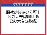 职教幼师多少分可上公办大专(幼师职教公办大专分数线)