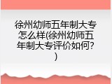 徐州幼师五年制大专怎么样(徐州幼师五年制大专评价如何？)