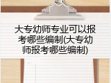 大专幼师专业可以报考哪些编制(大专幼师报考哪些编制)
