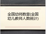 全国幼师数量(全国幼儿教师人数统计)
