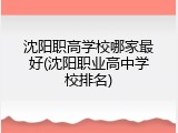沈阳职高学校哪家最好(沈阳职业高中学校排名)