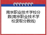 南京职业技术学校分数(南京职业技术学校录取分数线)
