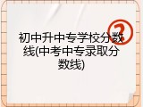 初中升中专学校分数线(中考中专录取分数线)