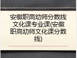 安徽职高幼师分数线文化课专业课(安徽职高幼师文化课分数线)