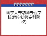南宁大专幼师专业学校(南宁幼师专科院校)