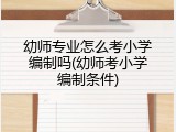 幼师专业怎么考小学编制吗(幼师考小学编制条件)