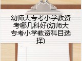 幼师大专考小学教资考哪几科好(幼师大专考小学教资科目选择)