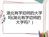 湖北有学幼师的大学吗(湖北有学幼师的大学吗？)