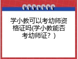 学小教可以考幼师资格证吗(学小教能否考幼师证？)