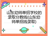 山东幼师单招学校的录取分数线(山东幼师单招线录取)