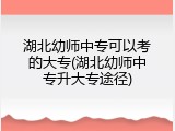 湖北幼师中专可以考的大专(湖北幼师中专升大专途径)