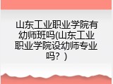 山东工业职业学院有幼师班吗(山东工业职业学院设幼师专业吗？)
