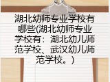 湖北幼师专业学校有哪些(湖北幼师专业学校有：湖北幼儿师范学校、武汉幼儿师范学校。)