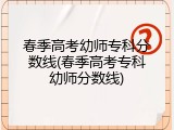 春季高考幼师专科分数线(春季高考专科幼师分数线)