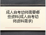 成人自考幼师需要哪些资料(成人自考幼师资料需求)