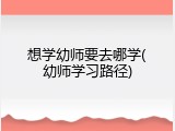 想学幼师要去哪学(幼师学习路径)