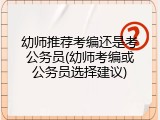 幼师推荐考编还是考公务员(幼师考编或公务员选择建议)