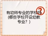 有幼师专业的学校吗(哪些学校开设幼教专业？)
