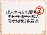 成人高考幼师要考多少分贵州(贵州成人高考幼师分数要求)