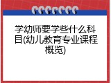 学幼师要学些什么科目(幼儿教育专业课程概览)