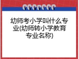 幼师考小学叫什么专业(幼师转小学教育专业名称)