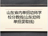 山东省内单招幼师学校分数线(山东幼师单招录取线)