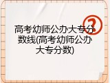 高考幼师公办大专分数线(高考幼师公办大专分数)