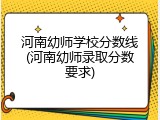 河南幼师学校分数线(河南幼师录取分数要求)
